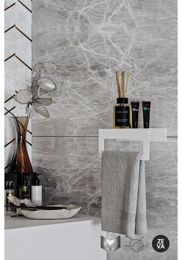 Beyaz Duvara Monte Havluluk & Peçetelik Modern&dayanıklı 2'li Set Beyaz