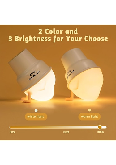 Dondurma Ördek Gece Lambası, Silikon Emzirme Lambası, Usb Şarj Edilebilir Diğer