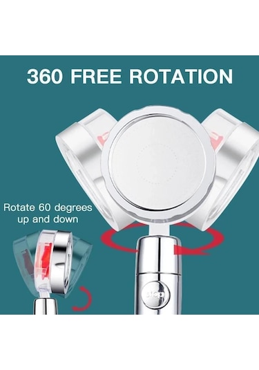 Kırmızı Turboşarjlı Duş Başlığı Filtresi Yağış Duş Başlığı Su Tasarrufu Yüksek Basınçlı Duş Başlığı Banyo Yüksek Basınçlı Duş Başlığı Kırmızı