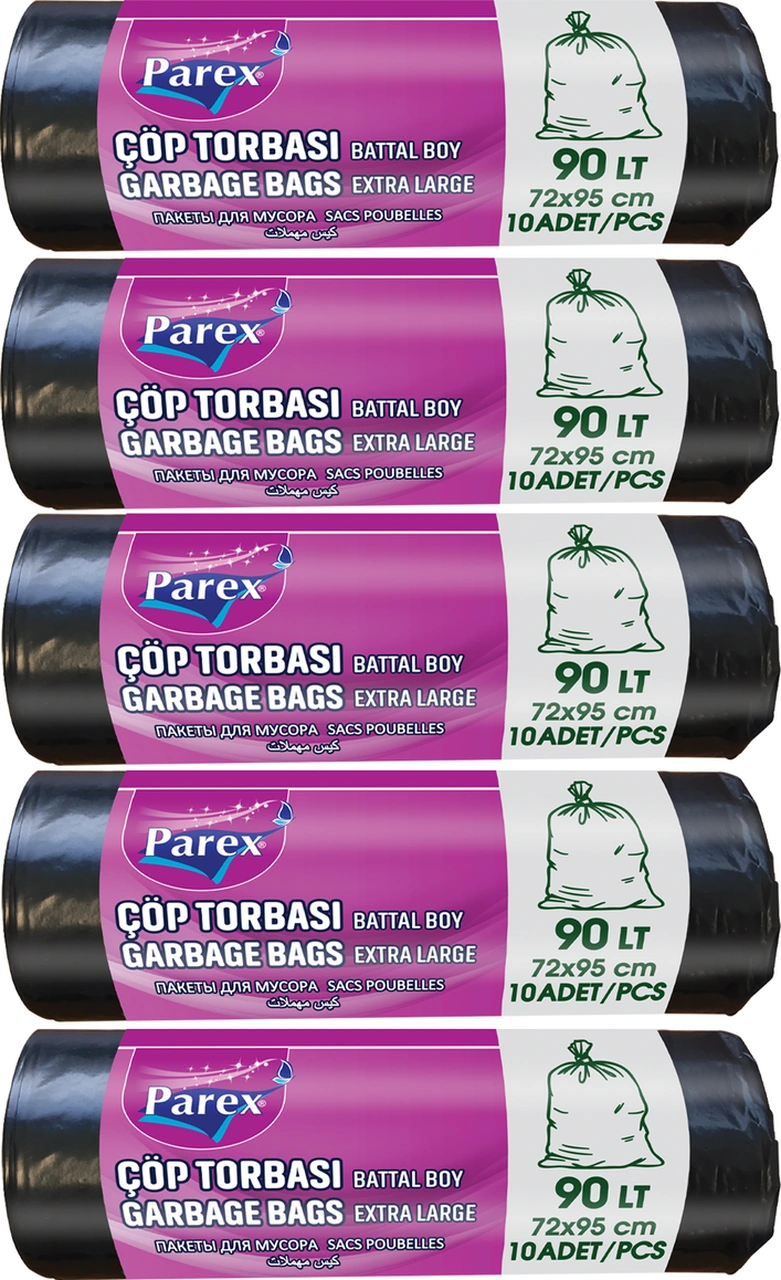 Professional 10'lu Çöp Torbası Battal Boy 72 X 95 Cm Beşli Paket