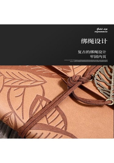 Deri Yaprak Desenli Defter Tdrtr Sezonsuz