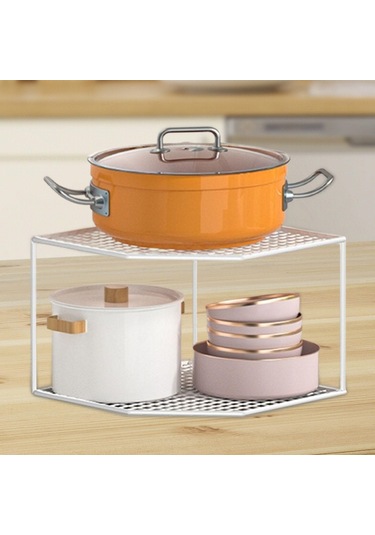 Homyl Mutfak Depolama Rafı Köşe Raf Standı Tezgah Dolabı Beyaz