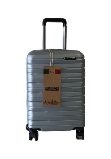 Oleets 8 Tekerli Kilitli Kabin Boy Valiz-bavul Gri