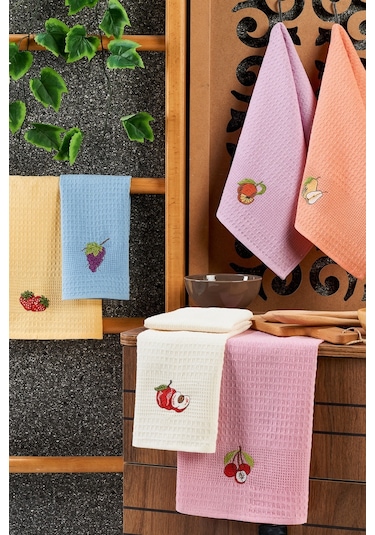 Casnack 6'lı Mutfak Havlusu Seti 40x60 - Turuncu