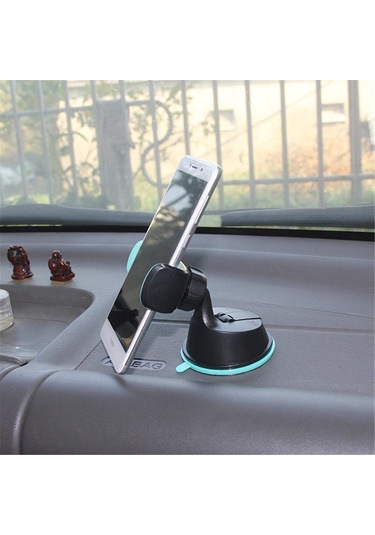Mufunye 360 Derece Döner Evrensel Telefon Tutucu - Araç Camı, Panel, Havalandırma Ve Masa Üzerinde Kullanım - Tek Elle İşlem - Gri Yeşil Gri