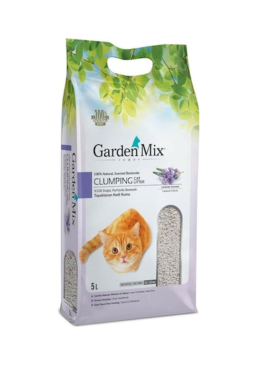 Garden Mix Lavanta Kokulu İnce Topaklaşan Bentonit Kedi Kumu 5 L