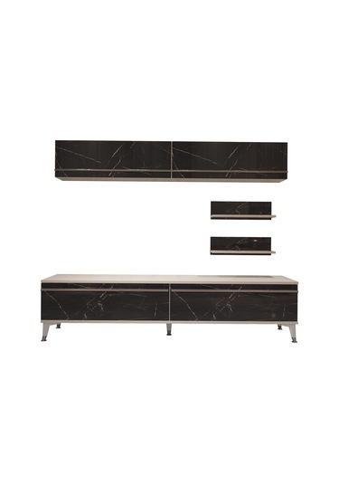 Decoraktiv Eko 5 Mdf Std Silver Tv Ünitesi Tv Sehpası Beyaz - Siyah Mermer