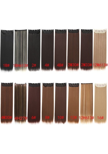 Vkemall 60cm Doğal Görünümlü Klipsli Saç Uzantısı - 5 Klipsli Rahat Ve Hızlı Saç Ekimi 112 Karakter