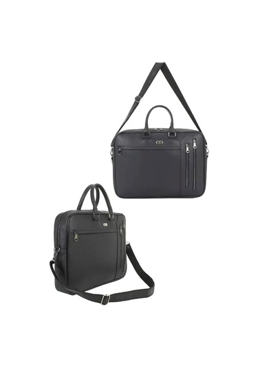 Case Club 2208-5 Laptop Evrak Çantası Büyük Boy 17.3 İnç El Omuz Çantası Siyah