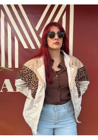 Kadın Aztek Unisex Retro Bomber Oversize Desenli Ceket Gflg4 Çok Renkli