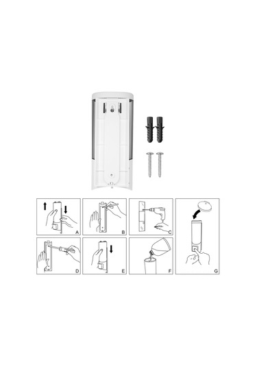 Springsun Duvar Tipi Manuel Sabunluk - 500ml Şampuan Ve Sıvı Sabun Dispanseri Abs+pc Cam Gümüş