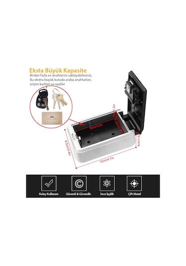 Mühlen Safe Key 6 Şifreli Çelik Kasa Anahtar Kasası Kutusu Anahta