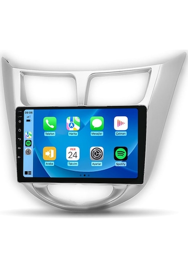 Hyundai Accent Blue Araç Multimedya Android Ekran Carplay Double Teyp 2+32 9" 11-18 Silver Blueway