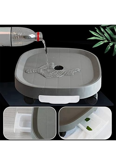 Ulzyvf Ve Tekerlekli Su Standı, Siyah Paleti Olan Kabı Bitki Bitki Arabası, Of