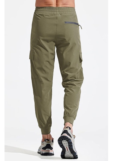 Erkek Quich Dry Running Athletic Dar Paça Joggers Hafif Outdoor Pantolon 001 Haki