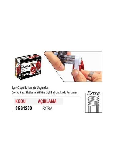 Sgs Teflon Bant Sıhhi Tesisat Su Sızdırmazlık Bandı (10 Adet) (505647650)