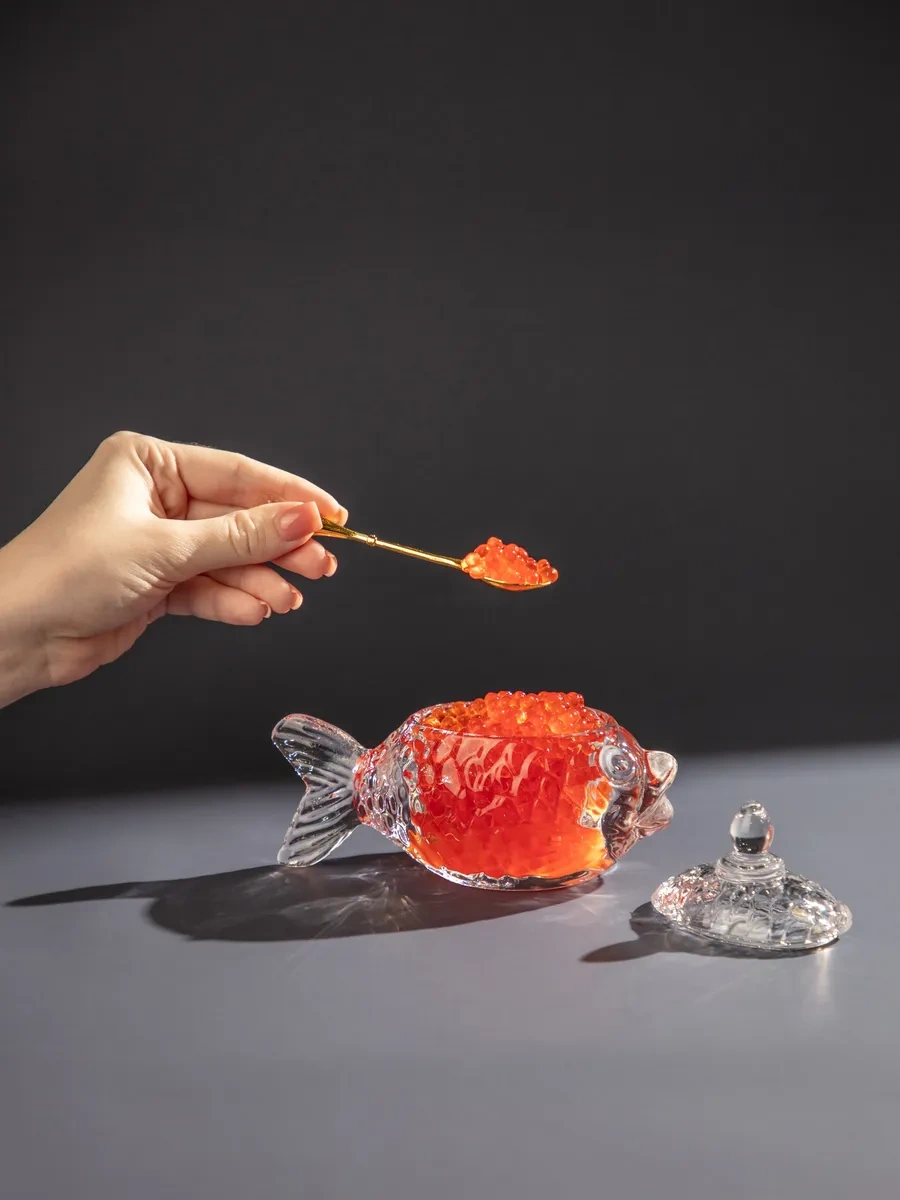 Lefard 110 Ml Kaşıklı Cam "balık" Havyar Kabı" 141374051 Beyaz