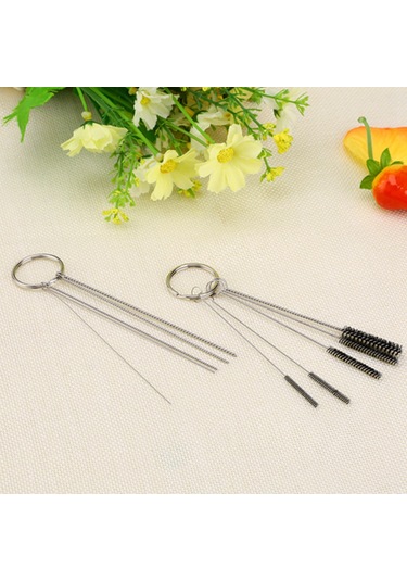 Geeroyoo Hava Fırçası Temizleme Seti: 5 Farklı Çaplı Fırça Ve İğne Aleti İle Nozzle, Boru Ve Sprey Aletlerini Derinlemesine Temizleyin