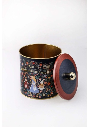 Fairytale Desenli Yuvarlak Metal Saklama Kabı, 14 X 15 Cm, 2,1 Lt