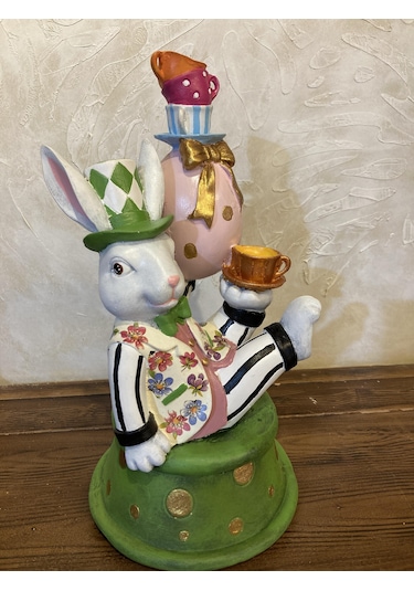 Tavşan Alice Harikalar Diyarında Yumurtalı Obje,biblo