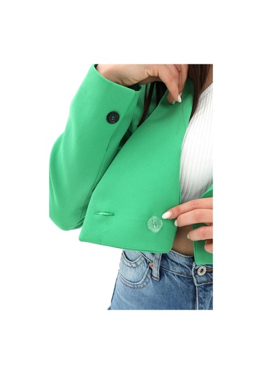 Crop Blazer Kısa Ceket - Yeşil-yeşil Yeşil