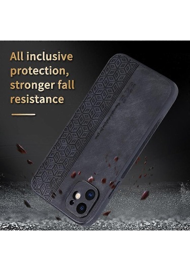 İphone 11 Azns 3d Kabartmalı Deri Dokulu Telefon Kılıfı Çok Renkli