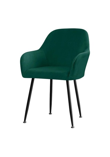 Koyu Yeşil Kadife Streç Koltuk Kapak Elastik Düz Renk Yemek Sandalyesi Kapakları Ev Dekor Yıkanabilir Yüksek Kol Dayama Ofis Koltuğu Slipcovers