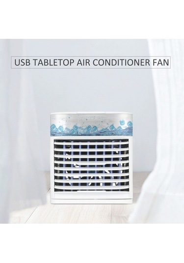 Ebitda 3 Hızlı Usb Soğutucu Fan - 41 Serinleten, Uv Dezenfekte, 7 Renk Led Masaüstü Klima - Ofis/yatak Odası/garaj İçin Etkili Soğutma