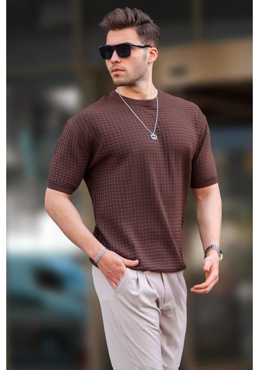 Madmext Madmext Erkek Kahverengi Tişört 5685-kahverengi Kahverengi