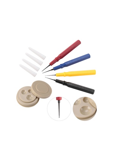 Moveevo Saat Tamiri Yağlama Seti: Dayanıklı Plastik Yağ Kasesi + 4 Farklı Boyutlu Çok İnce, İnce, Orta, Büyük Koruyucu Kapaçlı Yağ Kalemi - Saatçiler İçin Profesyonel Araç