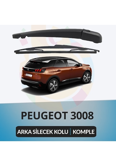 Peugeot 3008 2009 - 2016 Komple Arka Silecek Kolu Ve Süpürgesi