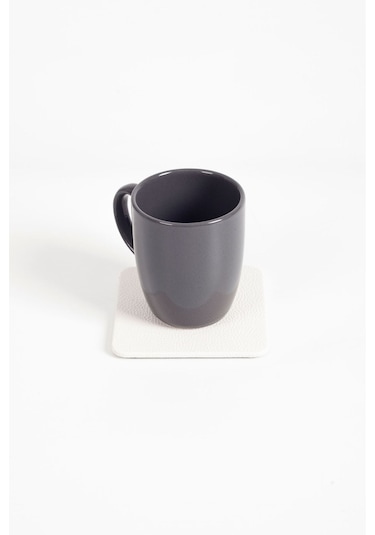 Turgut Office Deri Bardak Altlığı Beyaz 1 Adet Beyaz