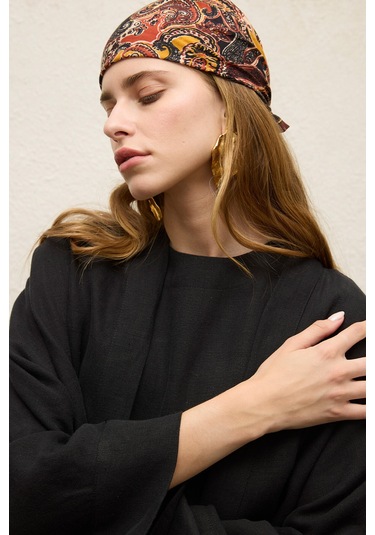 Manuka Desenli Pamuklu Fular Paısley Çok Renkli