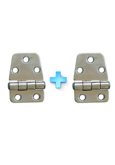 2'li Paslanmaz Krom Menteşe. 38x57mm. Krom 304