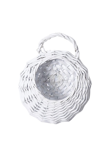 Suntek Magideal Hasır Asılı Çiçek Sepeti Duvar Ekici Çim Yard Beyaz