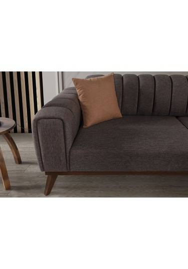 Velar Yataklı Kanepe Keten Kahve Kahve