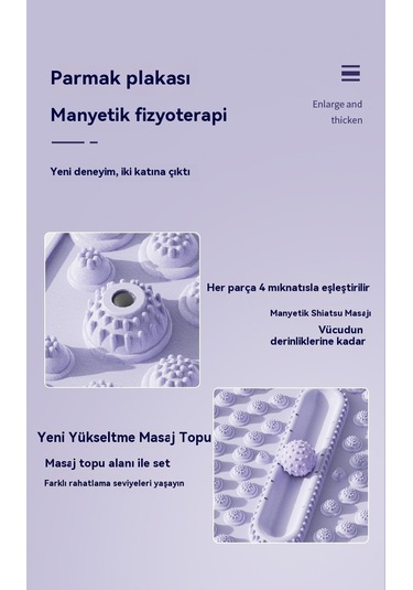 Soulader Evde Rahatlatıcı Yoga Ve Ayak Masajı İçin Çift Parça 55 Cm Terapi Pedi Gri