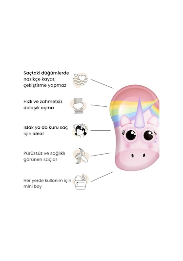Tangle Teezer Original Mini Pembe Unicorn Çocuk Saç Fırçası