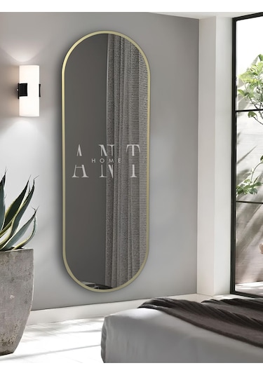 Boy Aynası 180cm X 60 Cm Elips Ayna 180 X 60 Gold