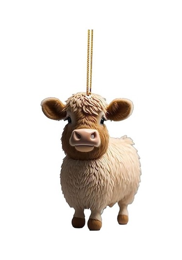 Lijinxu İnek Yılbaşı Ağacı Süslemeleri Ev Fotoğraf Sahne Oturma Odası İnek Araba Kolye Tarzı J