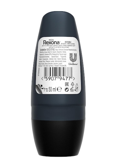 Rexona Invisible Black + White Clothes Erkek Roll-On Deodorant On 50 ML