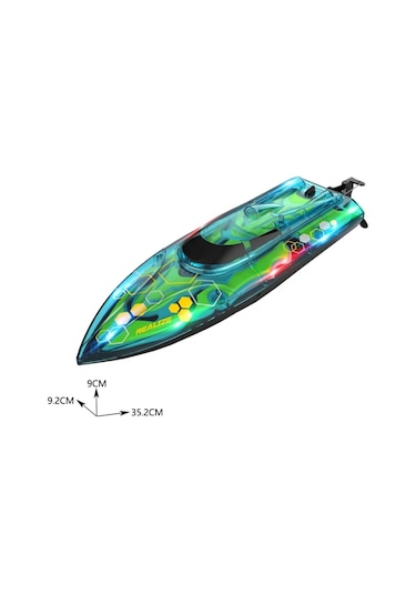 25 Km Hız Yapabilen Uzaktan Yüksek Hızlı Işıklı Rc Sürat Teknesi 35 Cm