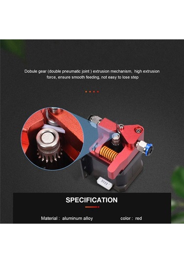 Gatherco Çift Dişli Ekstruder, Ender 3 Cr10 Cr-10 Pro Cr-10s Tornado Alüminyum Tahrik Beslemesi İle Uyumlu, 3d Yazıcı İçin
