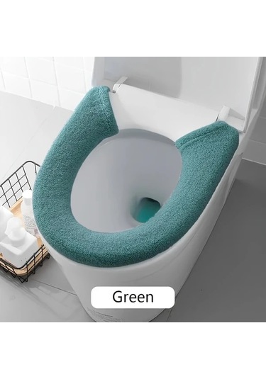 Elmpaly Yeşil 1 Adet Yumuşak Kalınlaştırılmış Yıkanabilir Klozet Kapağı Minderi Yeşil