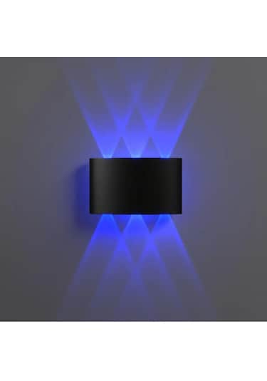 Çıft Yönlü 3lü Duvar Aplık Dekoratıf Dış Mekan Mavı Led Aydınlatma