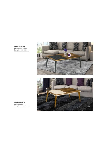 Orta Sehpa Osm Kareli Model Parlak Ceviz Krem Kayın Ince Torna A