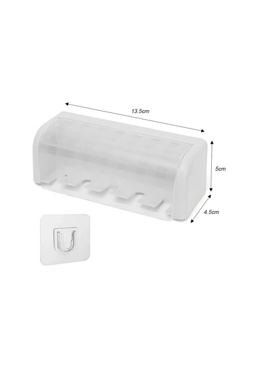 Wholesale11 Banyo Duvara Monte Diş Fırçası Tutucu Kapaklı 5 Beyaz