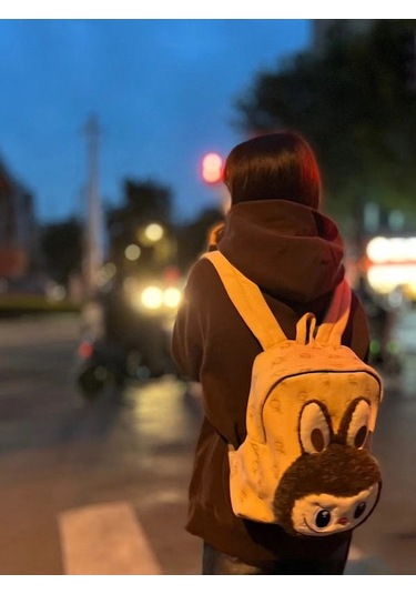 Aubyhe Krem Renkli Plüş Oyuncak Çantası - Çocuklar İçin Stylish Sırt Çantası Bej