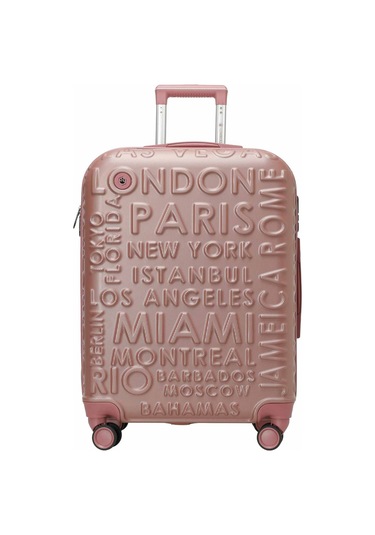 Lumberjack Lugano -b Abs 5pr Pudra Unisex Büyük Boy Valiz Pembe