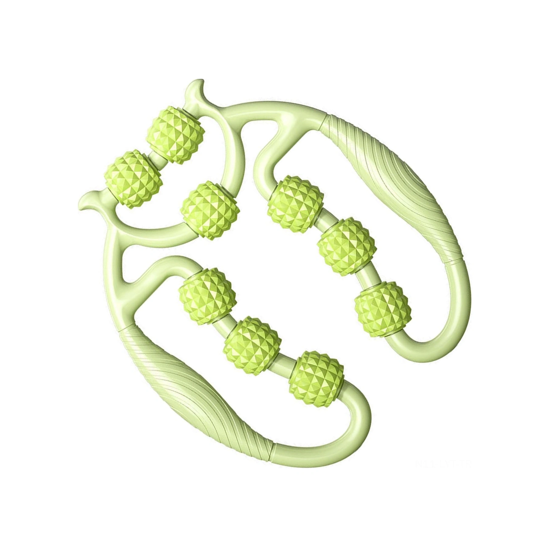 Youtek Yeşil 9 Tekerlekli Dairesel Bacak Klemensi - Kas Yorumu Giderici, Akupunktur Meridyen Masajı, Fitness Ve Yoga İçin Kompakt Bacak Masaj Aleti Çok Renkli